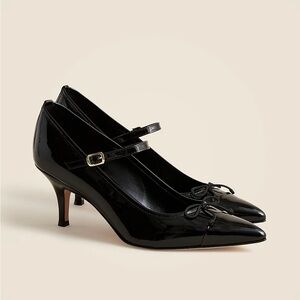 NEW! J.Crew Made-in-Italy Colette Cap-Toe Pumps in Patent Leather Black 9.5